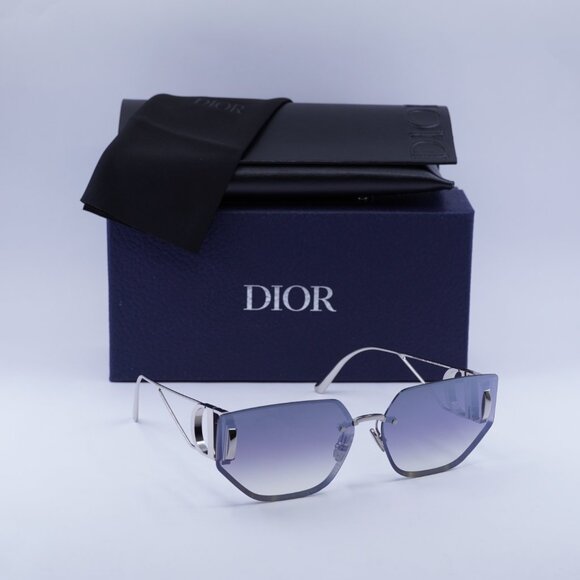Dior 30MONTAIGNE B3U F0A6 Cat Eye Sunglasses - Shiny Palladium/Smoke Gradient - Picture 5 of 10